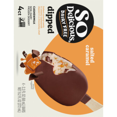 So Delicious Dairy Free Non-Dairy Cashewmilk Dipped Salted Caramel Frozen Dessert
