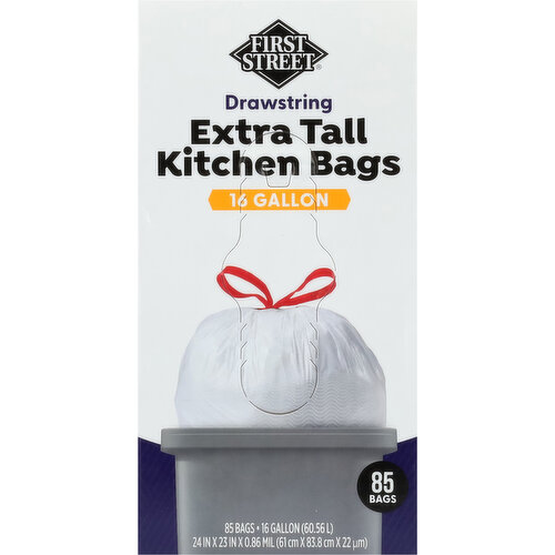 First Street 16 Gallon Extra Tall Kitchen Drawstring Bags