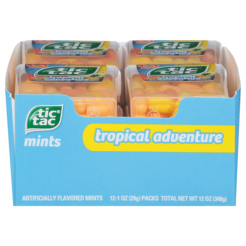 Tic Tac Mints, Tropical Adventure, 12 Pack