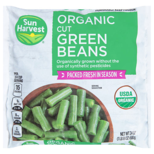 Sun Harvest Green Beans, Organic, Cut