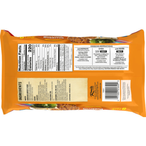 El Monterey Burritos, Bean & Cheese, Family Size, 8-Pack