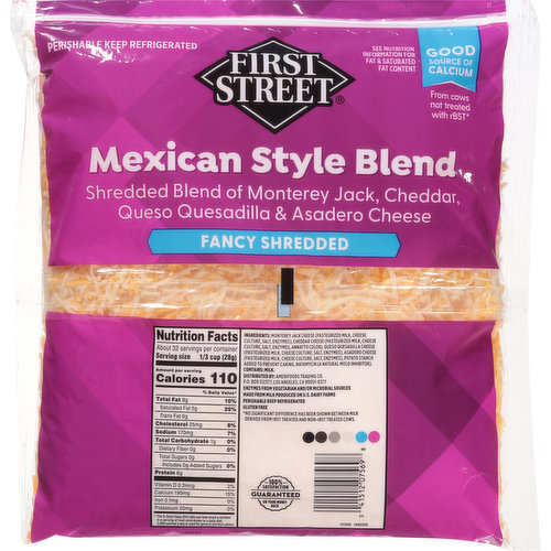 First Street Fancy Shredded Cheese, Mexican Style Blend