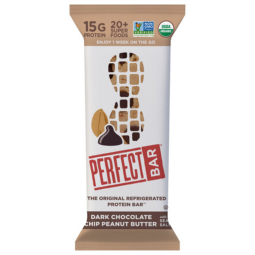 Perfect Bar Protein Bar, Dark Chocolate Chip Peanut Butter with Sea Salt