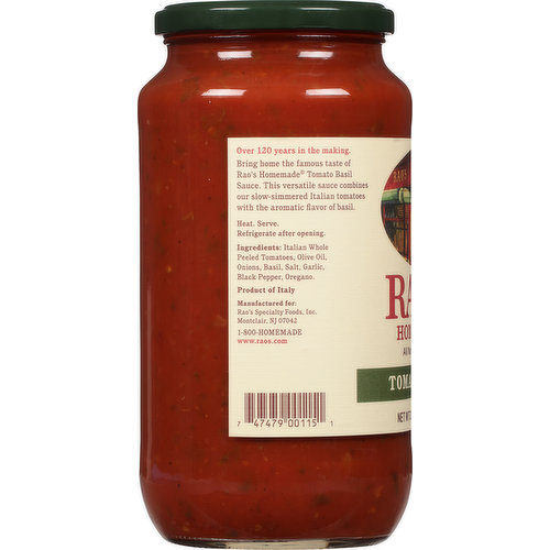 Rao's Sauce, Tomato Basil