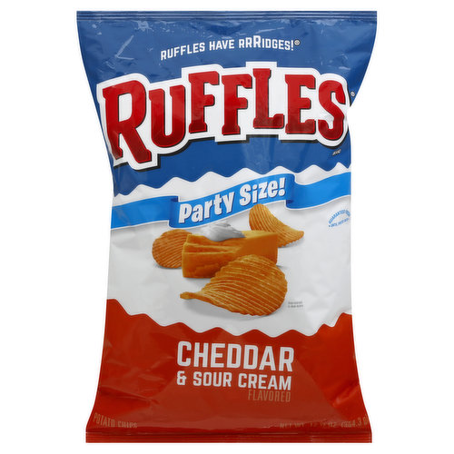 Ruffles Potato Chips, Cheddar & Sour Cream Flavored, Party Size