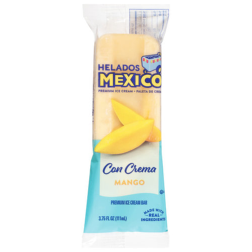 Helados Mexico Ice Cream Bar, Premium, Mango