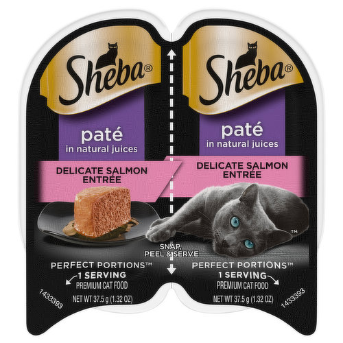 Sheba Cat Food, Delicate Salmon Entree, Pate in Natural Juices