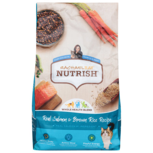 Rachael Ray Nutrish Food for Cats, of All Ages, Natural, Real Salmon & Brown Rice Recipe