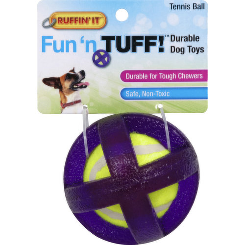 Ruffin' It Dog Toy, Tennis Ball, Durable