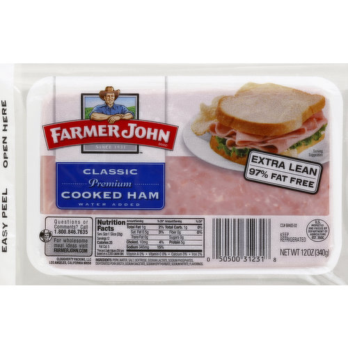 Farmer John Ham, Cooked, Premium, Classic