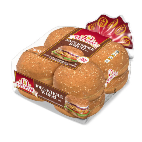 Oroweat Whole Wheat Buns, 8 count, 21 oz
