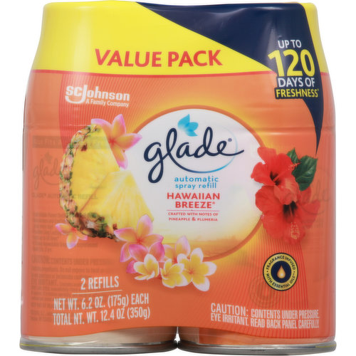 Glade Automatic Spray Refill, Hawaiian Breeze, Value Pack