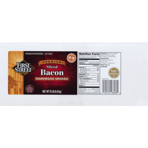 First Street Bacon, Premium, Hardwood Smoked, Sliced