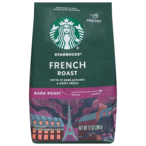 Starbucks Coffee, 100% Arabica, Ground, Dark Roast, French Roast