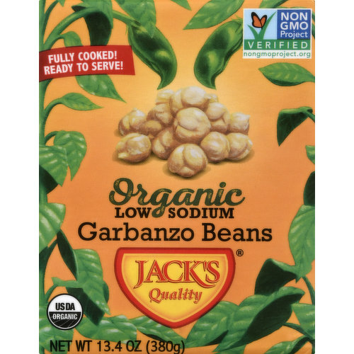 Jacks Quality Garbanzo Beans, Organic, Low Sodium