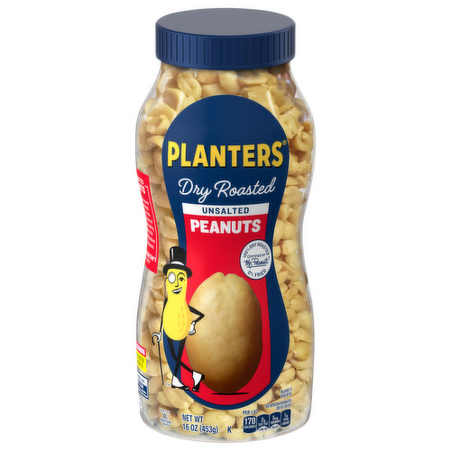 Planters Peanuts, Unsalted, Dry Roasted