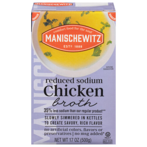 Manischewitz Broth, Reduced Sodium, Chicken