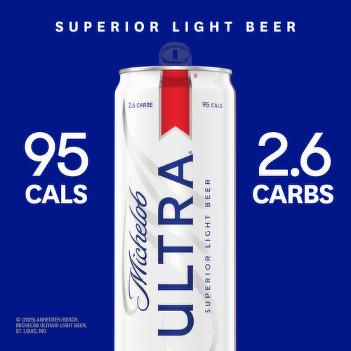 Michelob Ultra Light Beer, 24 Pack Beer, 12 FL OZ Cans