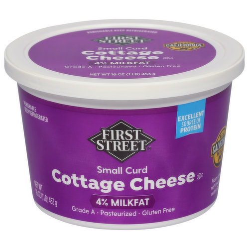 First Street Cottage Cheese, Small Curd, 4% Milkfat