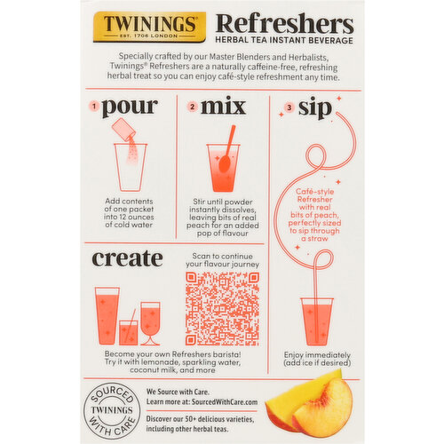 Twinings Refreshers Instant Beverage Peach Mango Herbal Tea
