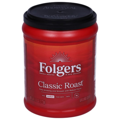 Folgers Coffee, Ground, Medium, Classic Roast