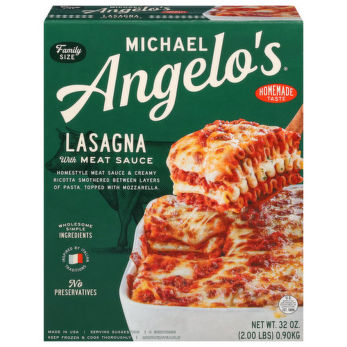 Michael Angelo's Lasagna, with Meat Sauce, Family Size