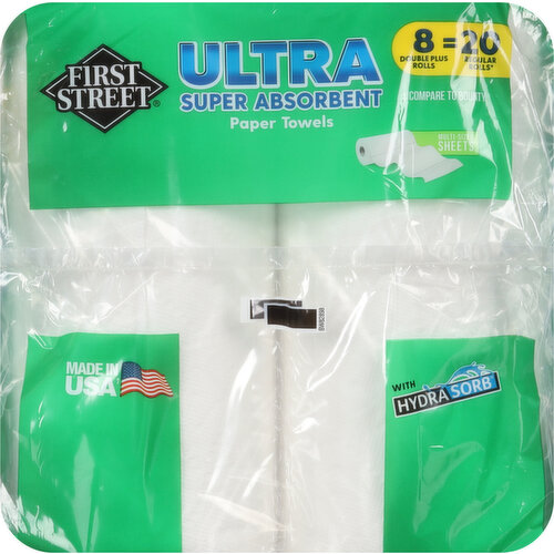 First Street Paper Towels, Super Absorbent, Ultra, Two-Ply