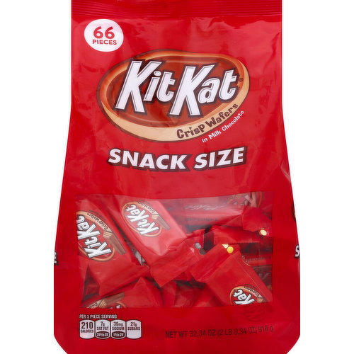 Kit Kat Crisp Wafers, In Milk Chocolate, Snack Size