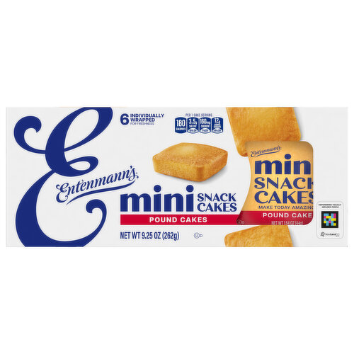 Entenmann's Butter Mini Pound Cakes, 6 packs, 9.25 oz