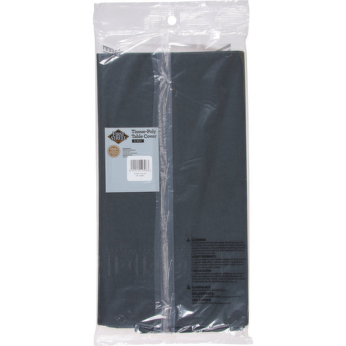 First Street Table Cover, Tissue-Poly, Black Velvet, 3-Ply