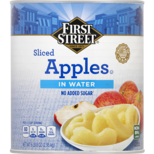 First Street Apples, in Water, Sliced
