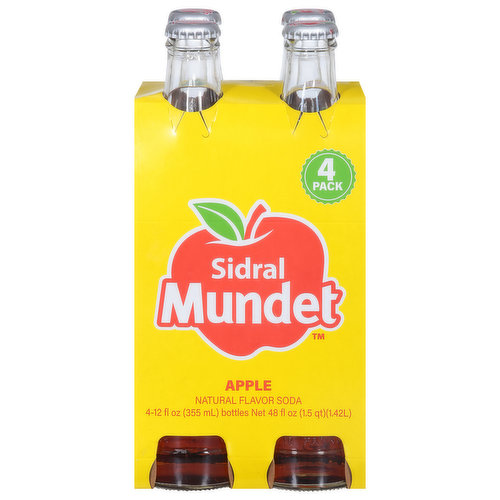 Sidral Mundet Soda, Apple, 4 Pack