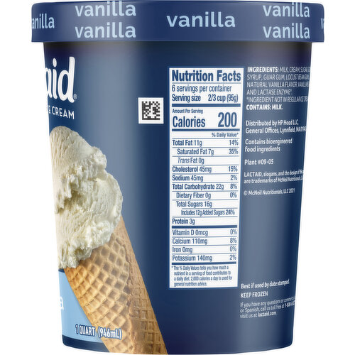 Lactaid Lactose Free Vanilla Ice Cream