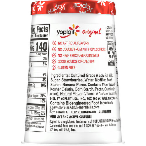 Yoplait Low Fat Strawberry Banana Yogurt