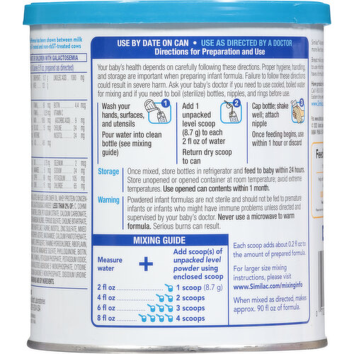 Similac Infant Formula with Iron, Milk-Based Powder, OptiGro, 0-12 Months