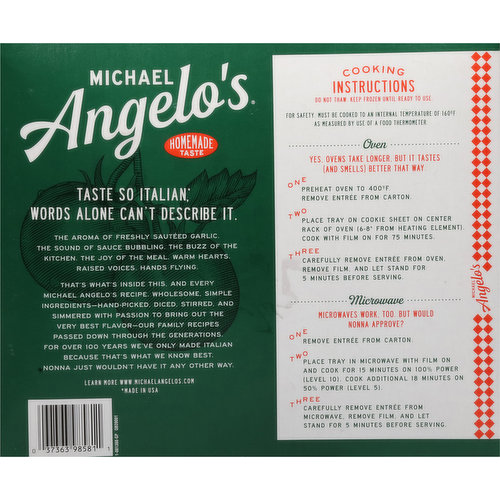 Michael Angelo's Lasagna, with Meat Sauce, Large Family Size