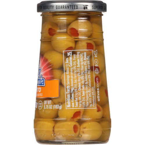 Early California Olives, Pimiento, Stuffed Manzanilla