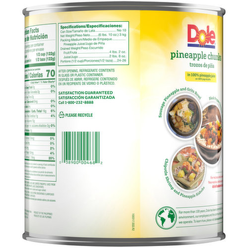 Dole Pineapple Chunks in 100% Pineapple Juice