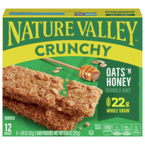 Nature Valley Granola Bars, Oats 'N Honey, Crunchy