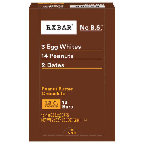 Rxbar Protein Bars, Peanut Butter Chocolate