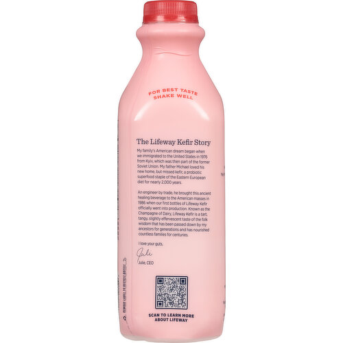 Lifeway Kefir, Cultured, Lowfat Milk, 1% Milkfat, Strawberry