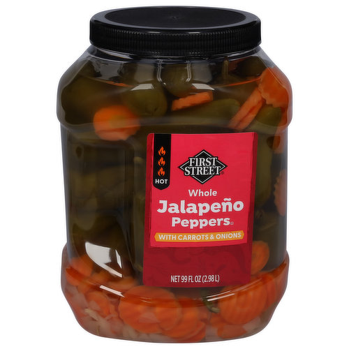 First Street Jalapeno Peppers, Whole, Hot