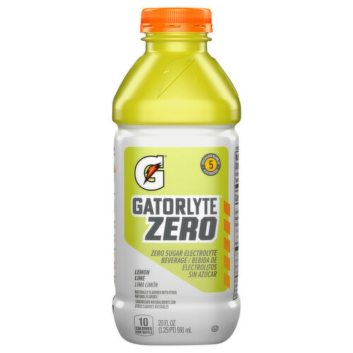 Gatorlyte Electrolyte Beverage, Lemon Lime, Zero Sugar