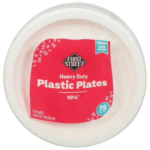 First Street Plastic Plates, Heavy Duty