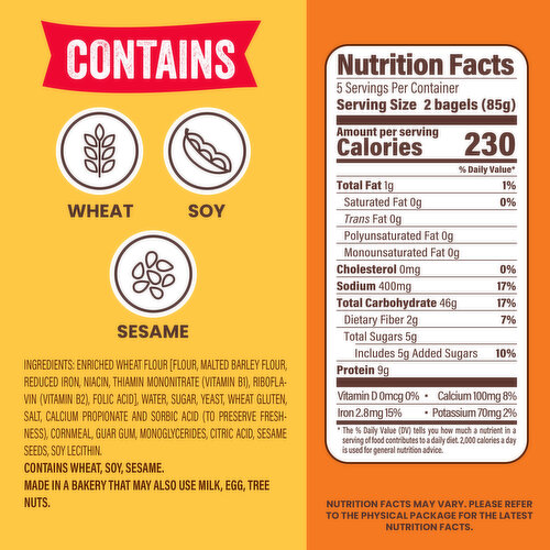 Thomas' Plain Mini Mini Bagels, 10 count, 15 oz