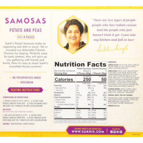 Sukhi's Mild Potato and Peas Samosas