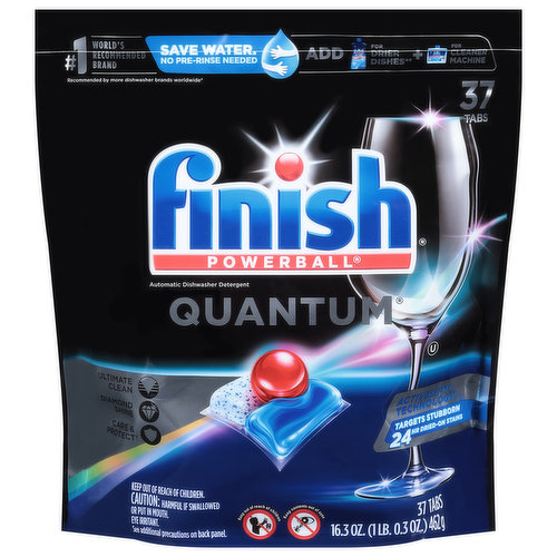 Finish Dishwasher Detergent, Automatic, Quantum, Tabs