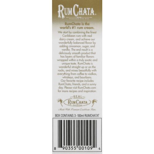 RumChata Caribbean Rum, with Real Dairy Cream, 3-Pack
