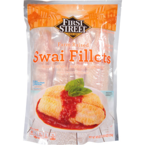 First Street Swai Fillets, Farm Raised