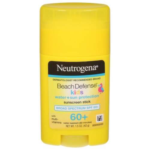 Neutrogena Sunscreen Stick, Water + Sun Protection, Broad Spectrum SPF 60+